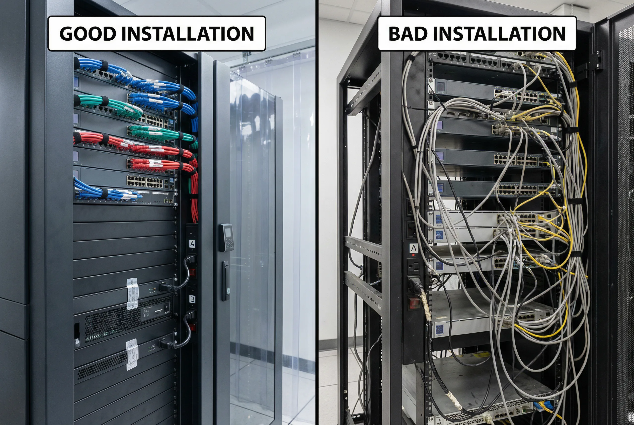 Good vs Bad Network Security Installation Comparison