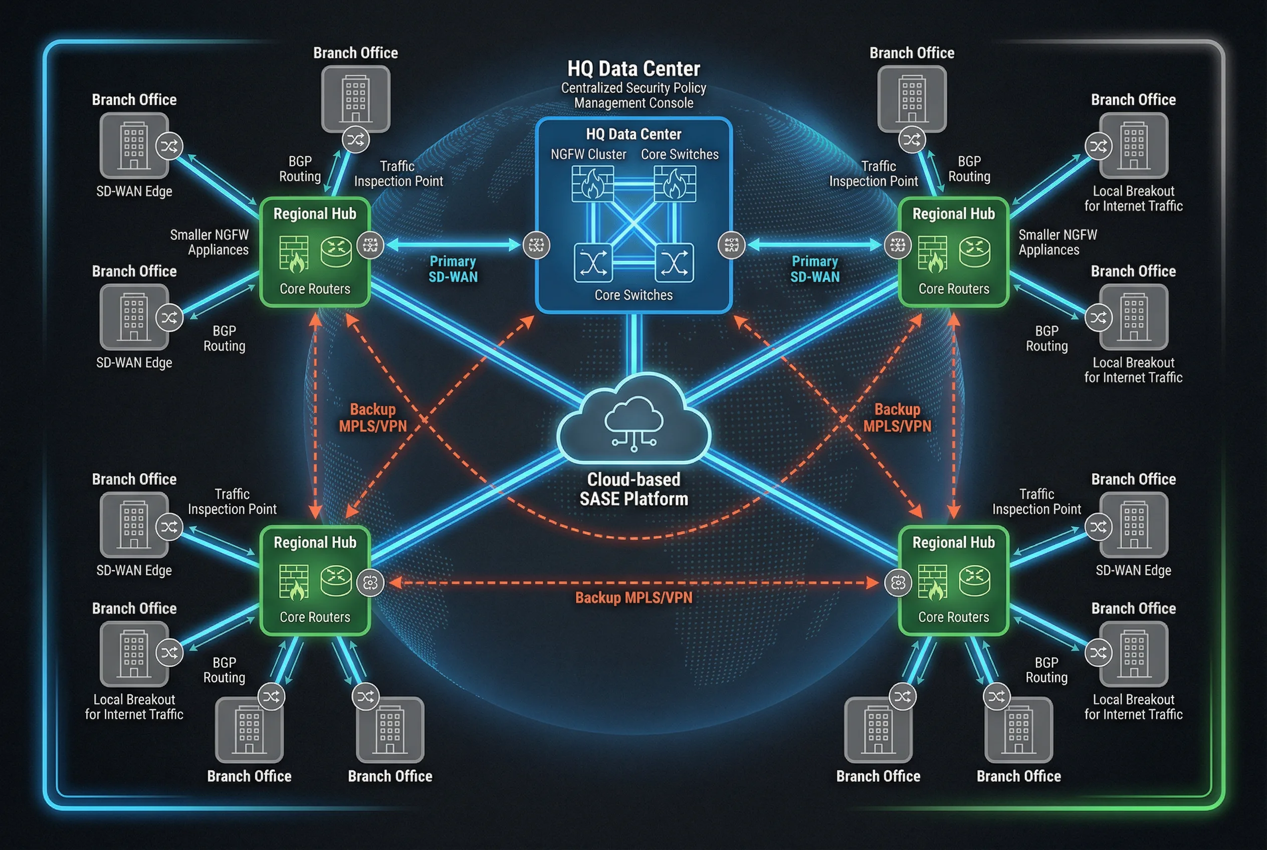 Multi-Site Enterprise WAN Security Architecture