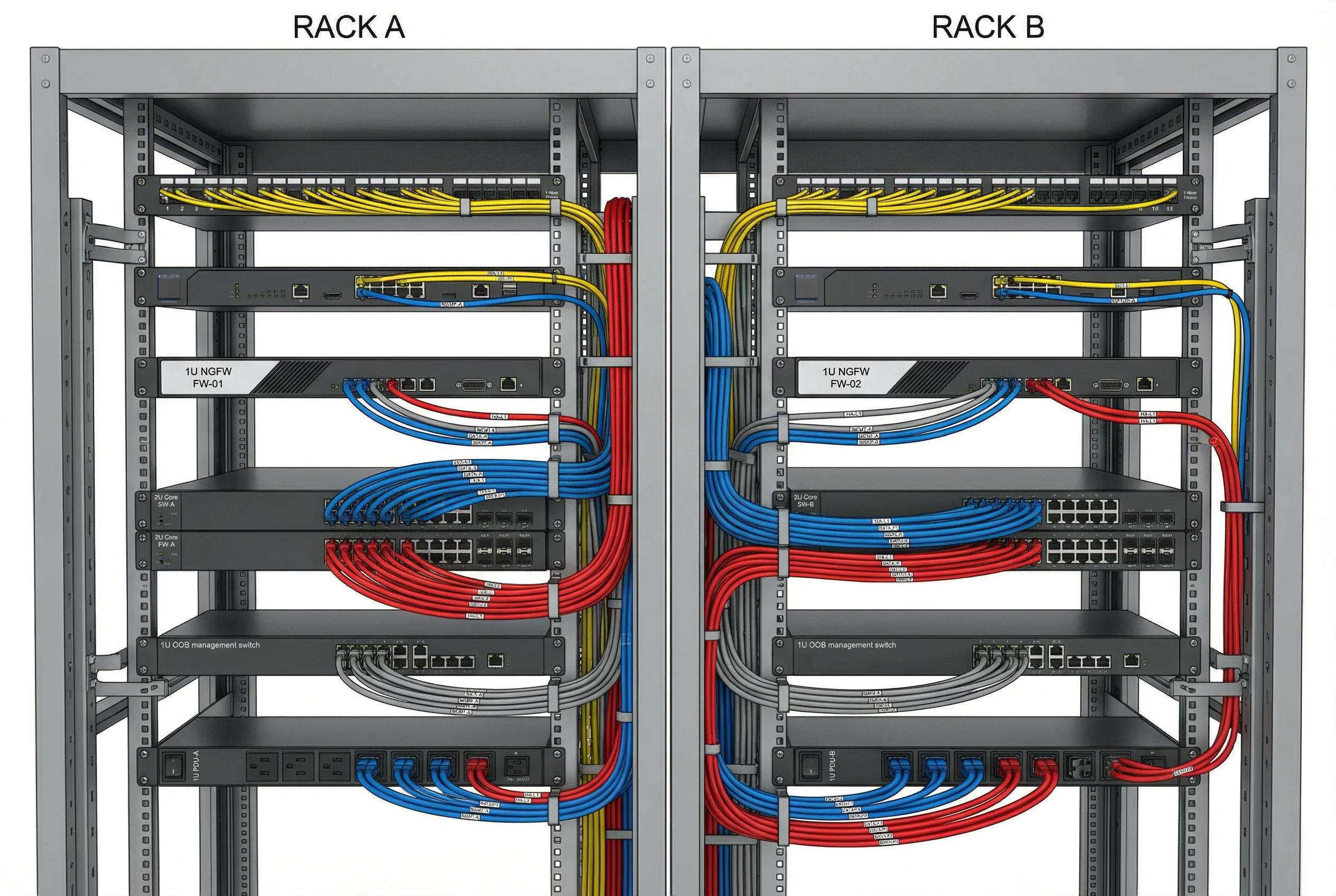 Physical Cabling Map - Dual Rack Deployment